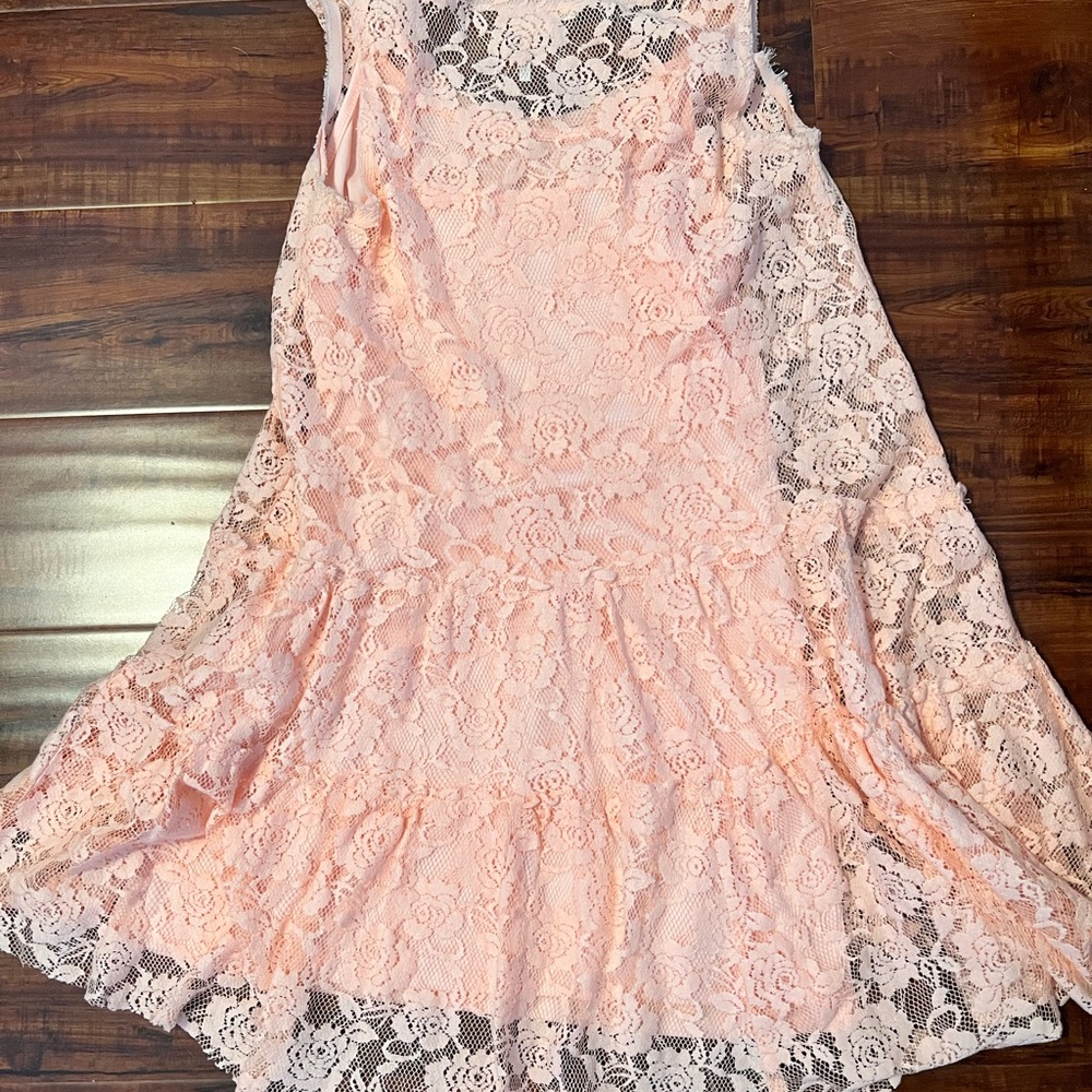 Peach/orange lace dress